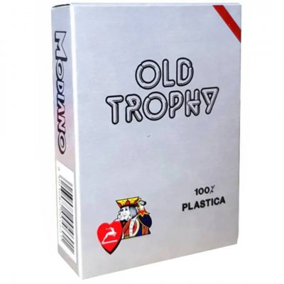 Гральні Карти Modiano Poker Old Trophy Moto 100% Plastic 4 Regular Index Red