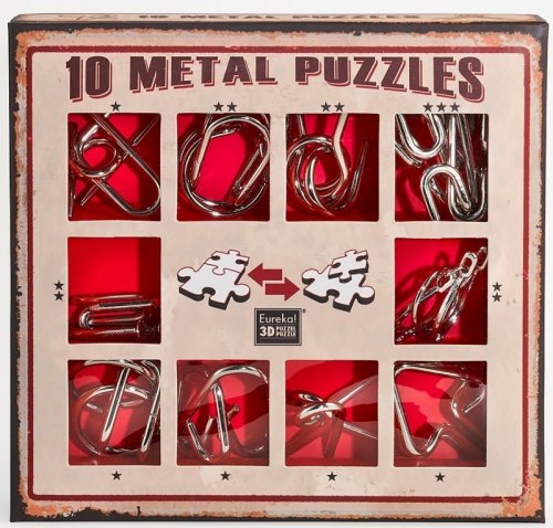 Головоломка - 10 Metal Puzzles Red (10 Металевих пазлів, Червоні)
