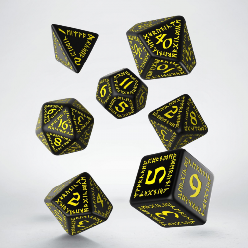Аксессуары - Набір кубиків Runic Black & Yellow Dice Set