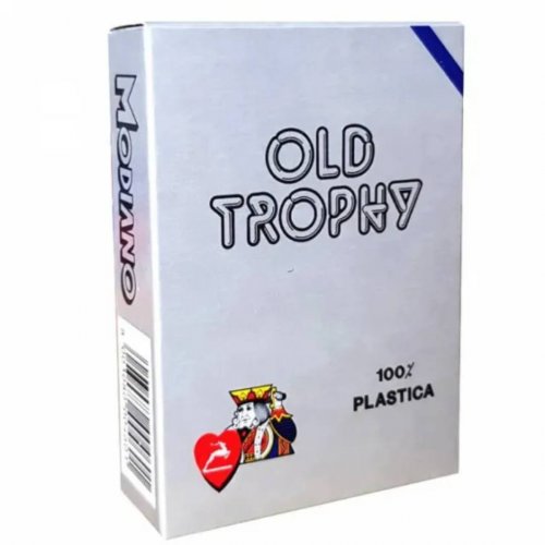 Игральные карты - Гральні Карти Modiano Poker Old Trophy Moto 100% Plastic 4 Regular Index Blue 