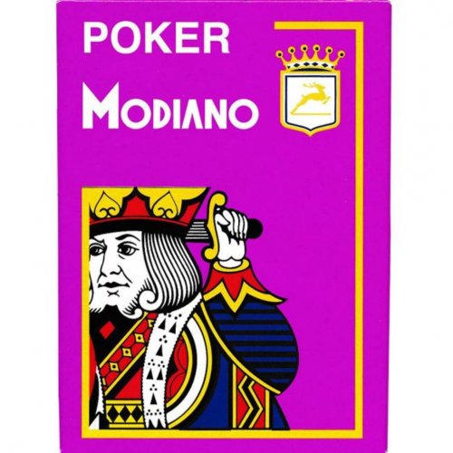 Игральные карты - Гральні Карти Modiano Poker 100% Plastic 4 Jumbo Index Purple
