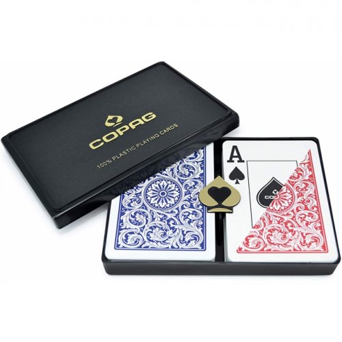 Игральные карты - Пластикові карти COPAG Double DECK JUMBO red/blue
