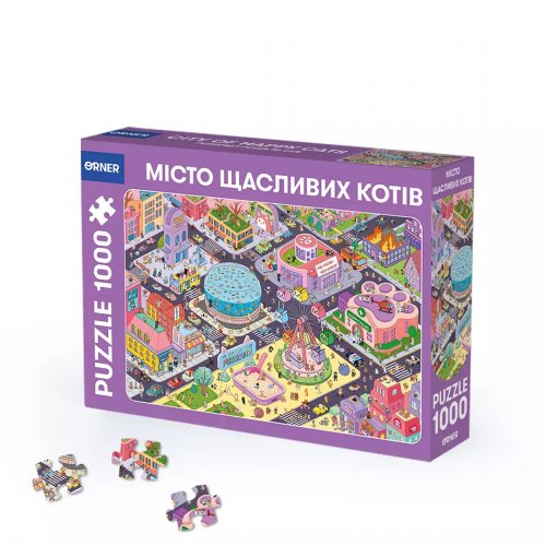 Аксессуары - Пазл «Місто щасливих котів» 1000 елементів
