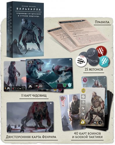 Настольная игра - Настільна гра Вальгалла. Чудовиська Іггдрасилля і Вартові Мідґарда (Valhalla. Monsters of Yggdrasil and Champions of Midgard) Доповнення RUS