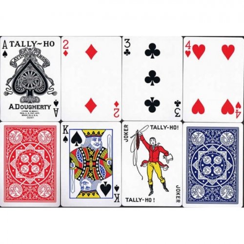 Игральные карты - Гральні Карти Tally-Ho Fan Back std.index red/blue