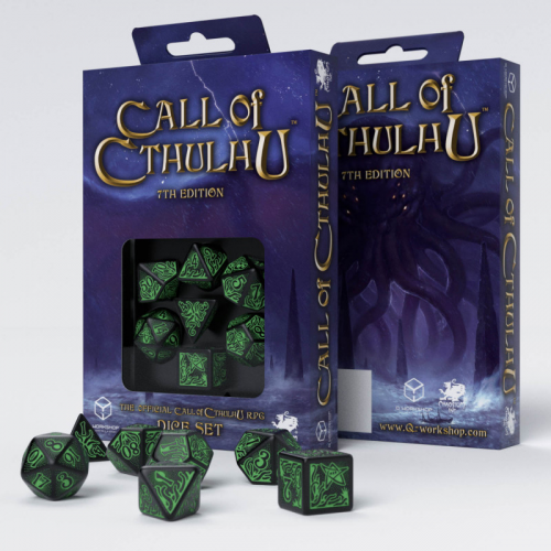 Аксессуары - Набір кубиків Call of Cthulhu 7th Edition Dice Set - Black & Green