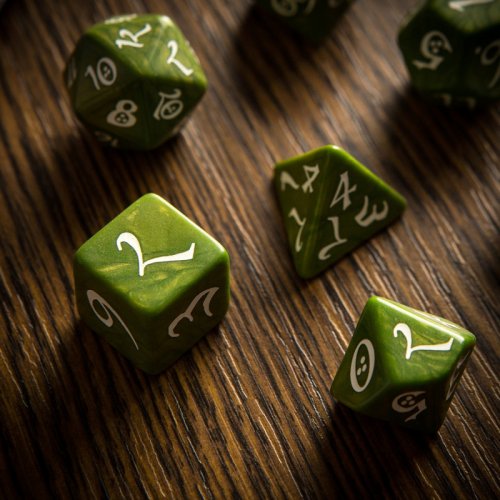 Аксессуары - Набор кубиков Classic RPG Olive & White Dice Set
