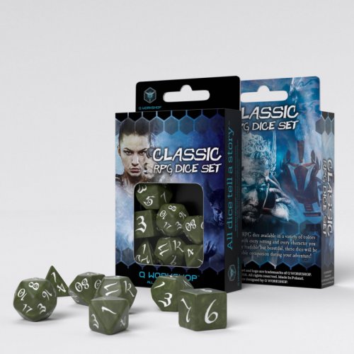 Аксессуары - Набор кубиков Classic RPG Olive & White Dice Set
