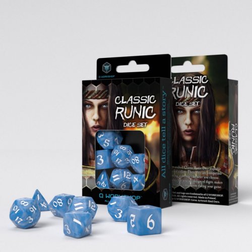 Аксессуары - Набір кубиків Classic Runic Glacier & White Dice Set