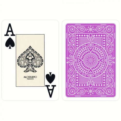 Игральные карты - Игральные Карты Modiano Texas Poker 100% Plastic 2 Jumbo Index Purple