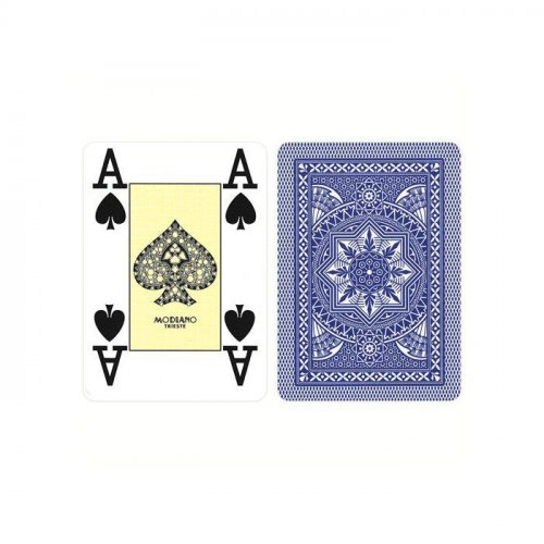 Игральные карты - Игральные Карты Modiano Poker 100% Plastic 4 Jumbo Index Blue