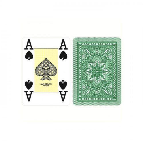 Игральные карты - Игральные Карты Modiano Poker 100% Plastic 4 Jumbo Index Dark Green