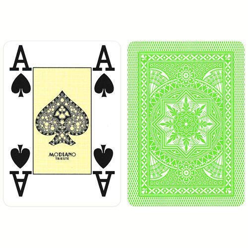 Игральные карты - Гральні Карти Modiano Poker 100% Plastic 4 Jumbo Index Light Green
