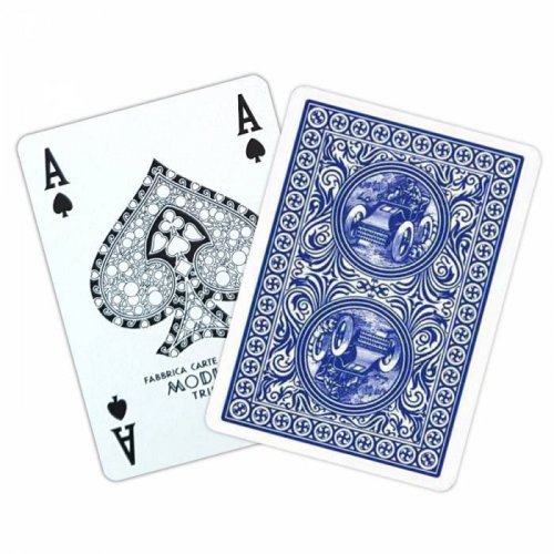 Игральные карты - Гральні Карти Modiano Poker Golden Trophy 100% Plastic 4 Regular Index Blue
