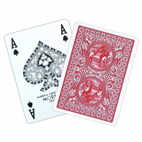 Игральные карты - Гральні Карти Modiano Poker Golden Trophy 100% Plastic 4 Regular Index Red