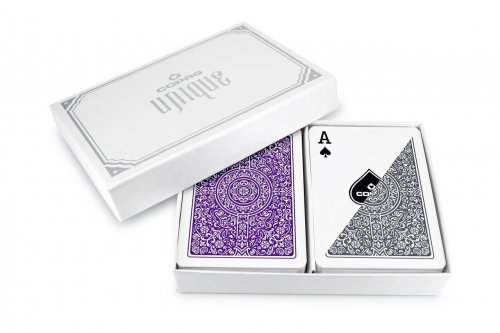 Игральные карты - Пластиковые Игральные Карты COPAG Double DECK JUMBO purple/grey