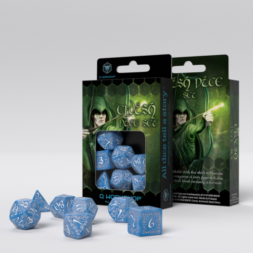 Аксессуары - Набор кубиков Elvish Glacier & White Dice Set