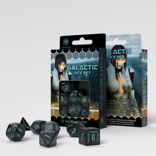 Аксессуары - Набор кубиков Galactic Black & Blue Dice Set