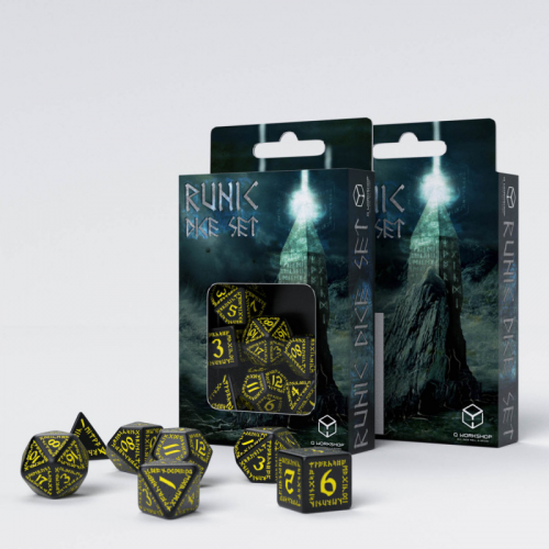 Аксессуары - Набір кубиків Runic Black & Yellow Dice Set