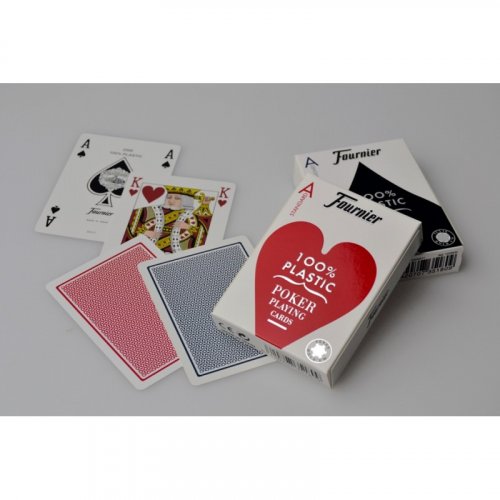 Игральные карты - Пластиковые карты Fournier 2500 100% Plastic Standart Index Red/Black