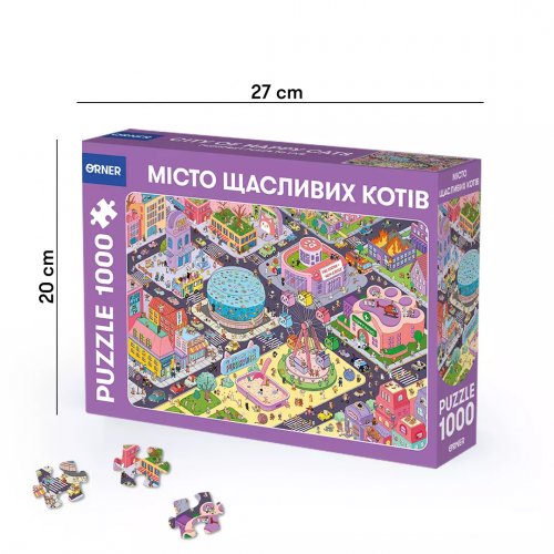 Аксессуары - Пазл «Місто щасливих котів» 1000 елементів
