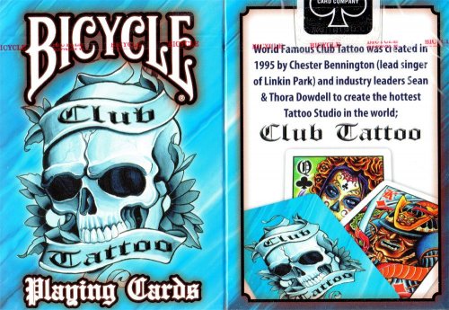Игральные карты - Гральні Карти Bicycle Club Tattoo Playing Cards Blue