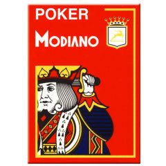  - Гральні Карти Modiano Poker 100% Plastic 4 Jumbo Index Red
