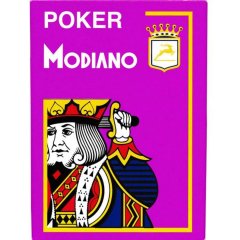  - Гральні Карти Modiano Poker 100% Plastic 4 Jumbo Index Purple
