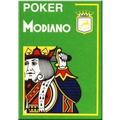  - Гральні Карти Modiano Poker 100% Plastic 4 Jumbo Index Light Green
