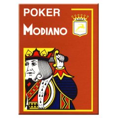  - Гральні Карти Modiano Poker 100% Plastic 4 Jumbo Index Brown
